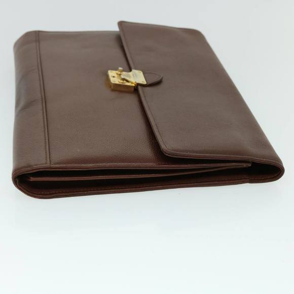 SAINT LAURENT Briefcase Leather Brown Auth bs8420 - Picture 3 of 16